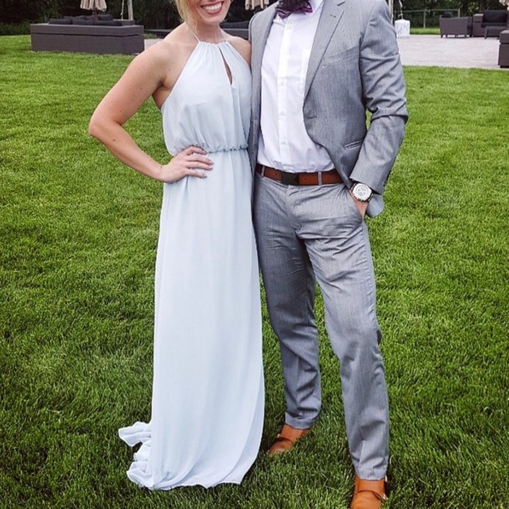 WToo Pale Blue Bridesmaid Dress